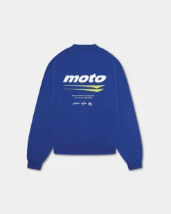 Oversized Crewneck, Women - Moto - Cobalt Blue