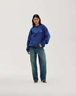 Oversized Crewneck, Women - Moto - Cobalt Blue