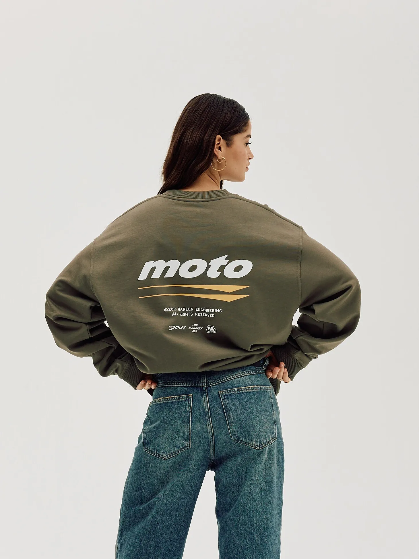 Oversized Crewneck, Women - Moto - Stone Grey