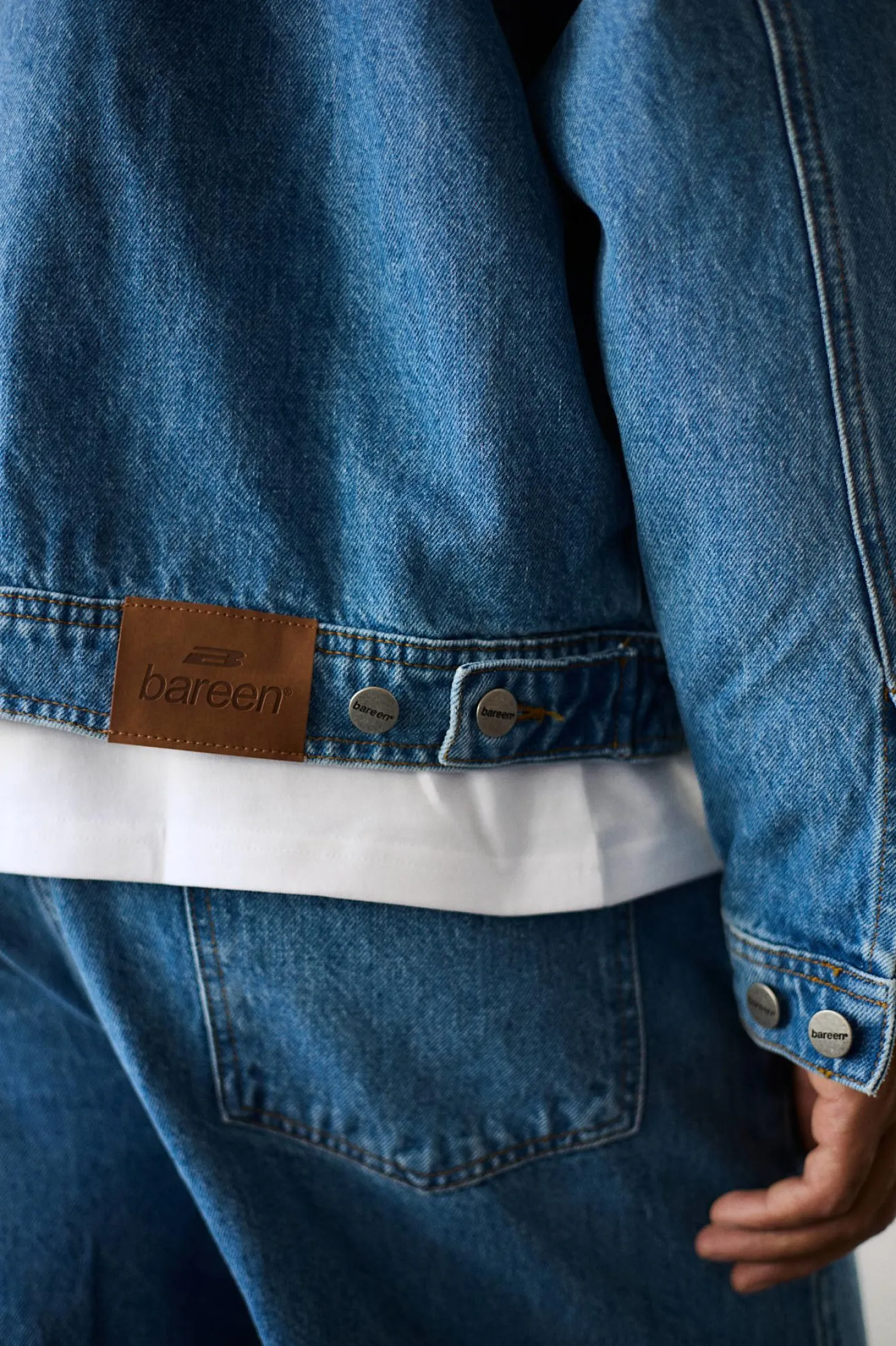 Oversized Denim Jacket, Men - AW25 - Washed Blue