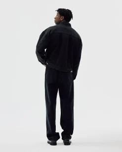 Oversized Denim Jacket, Men - AW25 - Dark Grey Denim