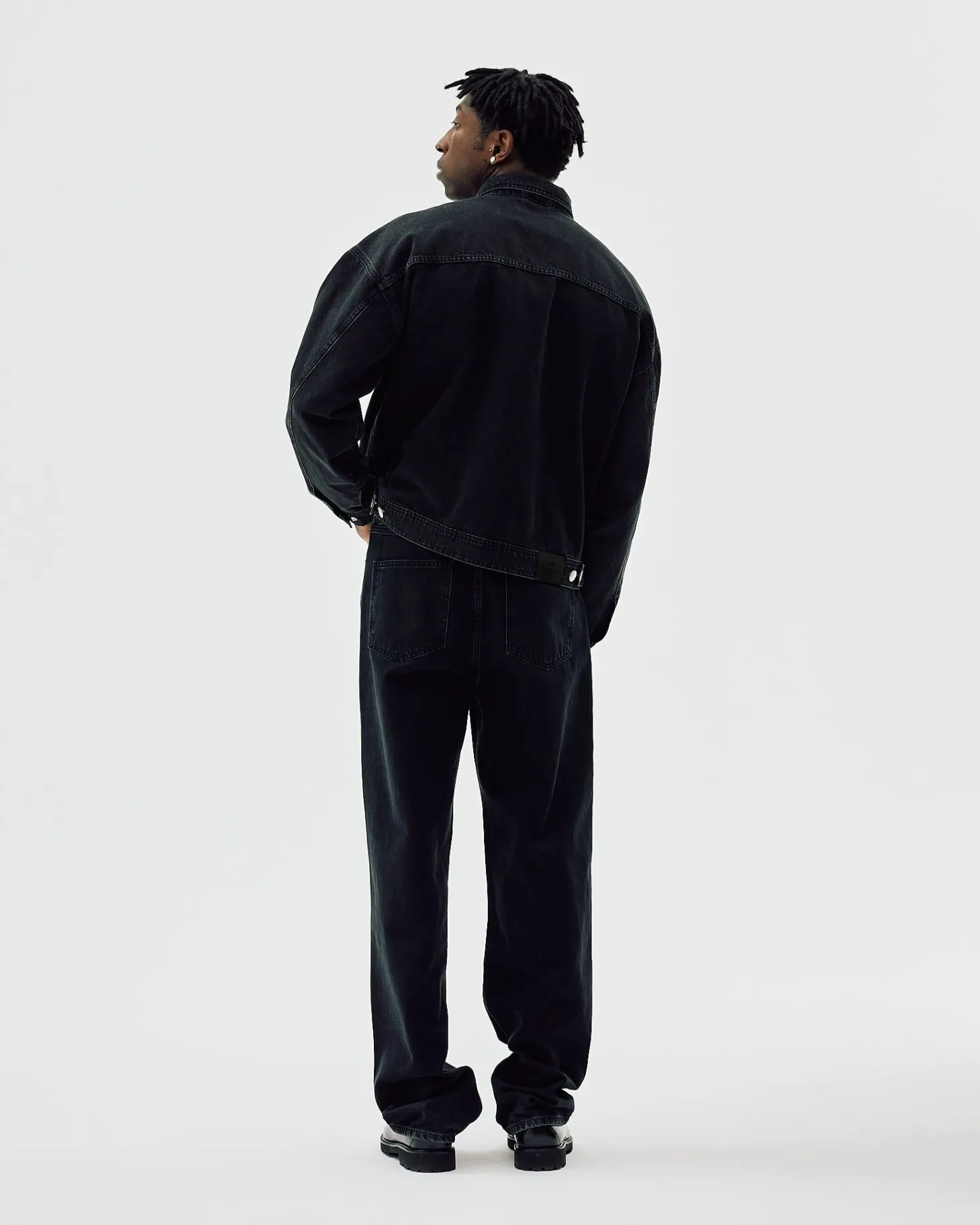 Oversized Denim Jacket, Men - AW25 - Dark Grey Denim