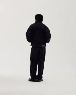 Oversized Denim Jacket, Men - Black