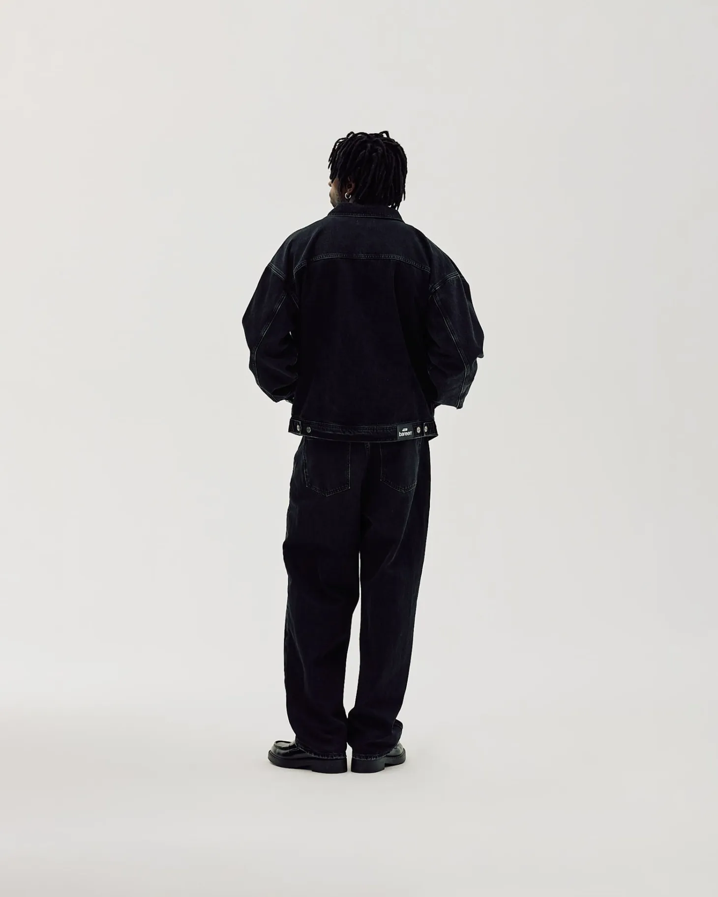 Oversized Denim Jacket, Men - Black