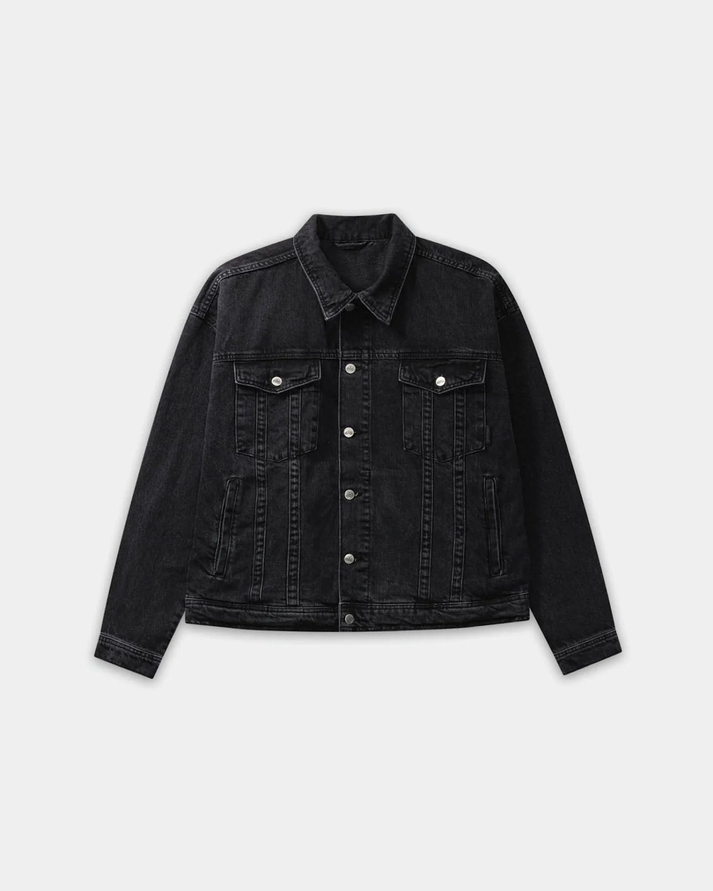 Oversized Denim Jacket, Men - Black