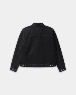 Oversized Denim Jacket, Men - Black