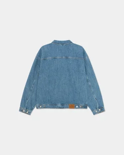 Oversized Denim Jacket, Women - AW25 - Washed Blue