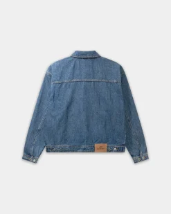Oversized Denim Jacket, Women - Faded Blue