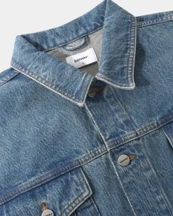 Oversized Denim Jacket, Women - Faded Blue