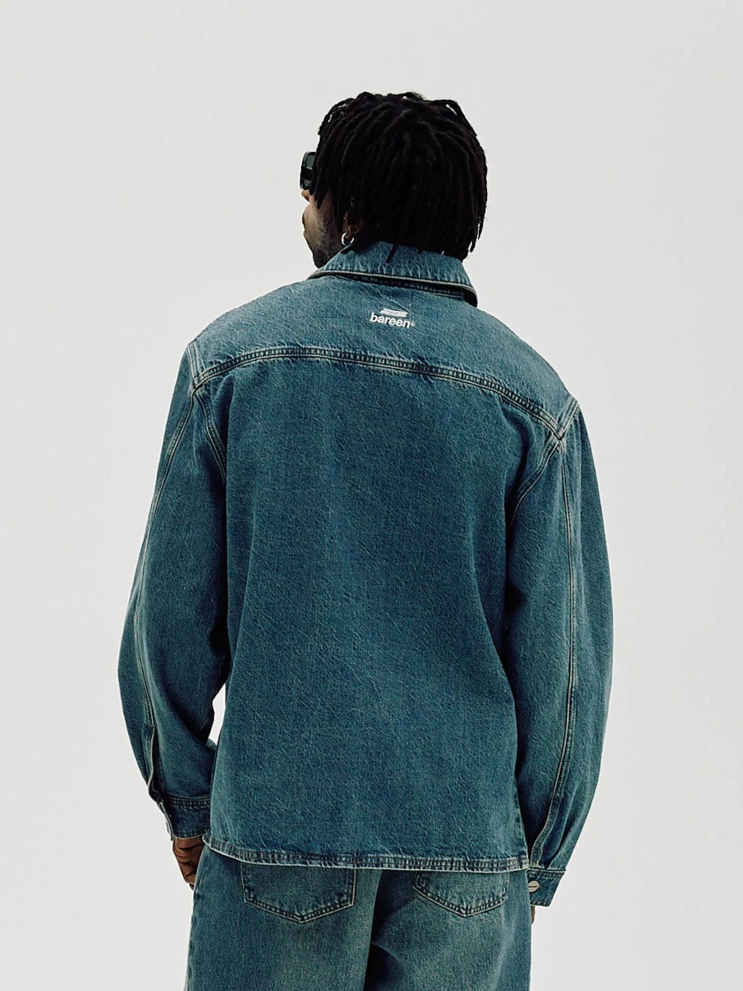 Oversized Denim Shirt, Men - Faded Blue