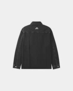 Oversized Denim Shirt, Women - Black
