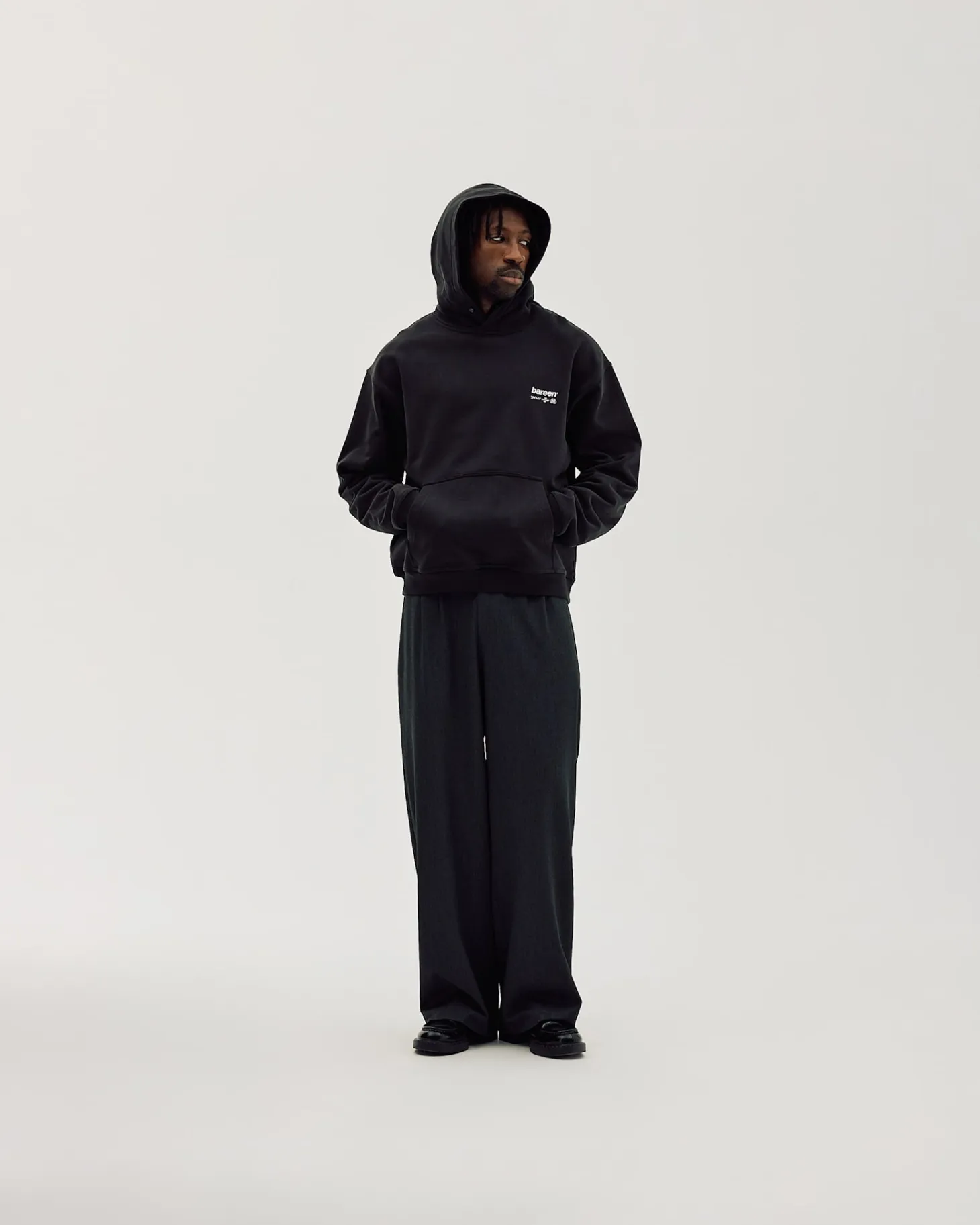 Oversized Hoodie, Men - Horsepower - Black