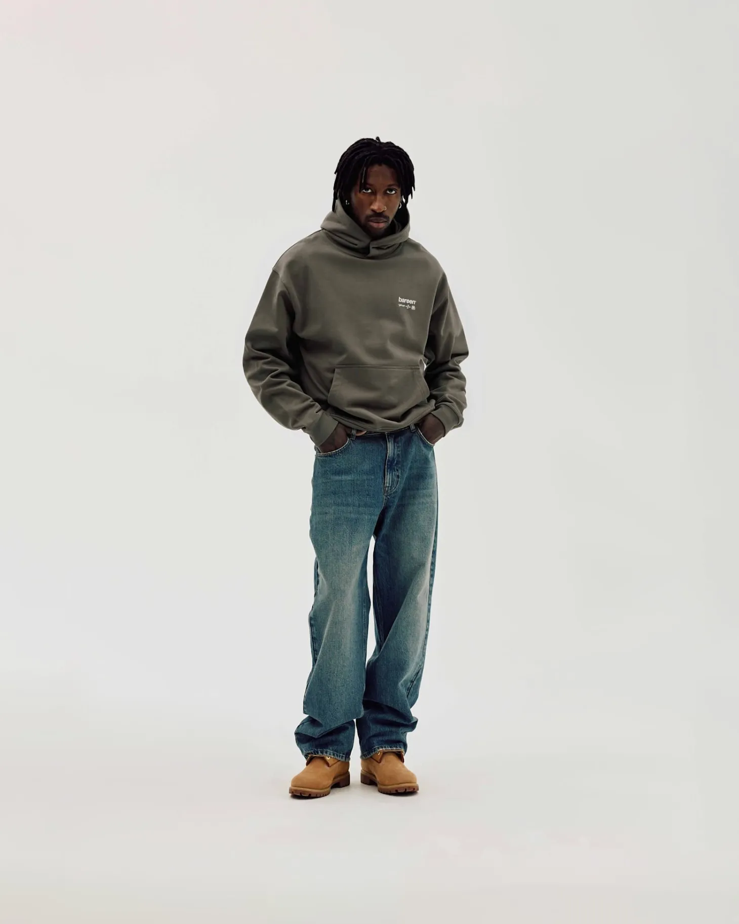 Oversized Hoodie, Men - MMXVI - Stone Grey