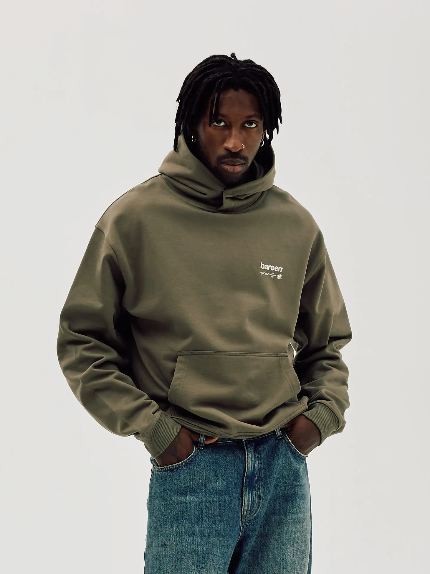 Oversized Hoodie, Men - MMXVI - Stone Grey