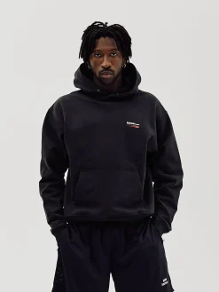 Oversized Hoodie, Men - Moto - Black