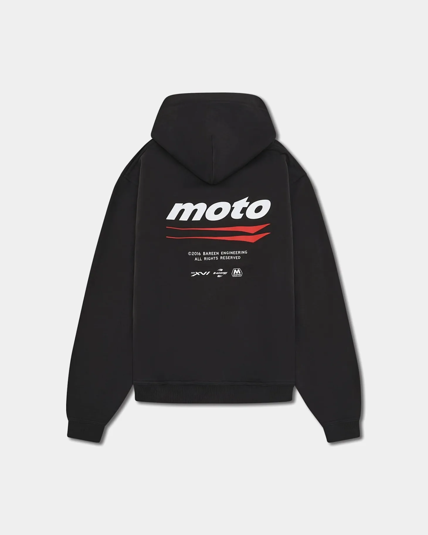 Oversized Hoodie, Men - Moto - Black