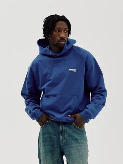 Oversized Hoodie, Men - Moto - Cobalt Blue