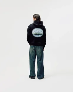 Oversized Hoodie, Men - Paradise Valley - Black