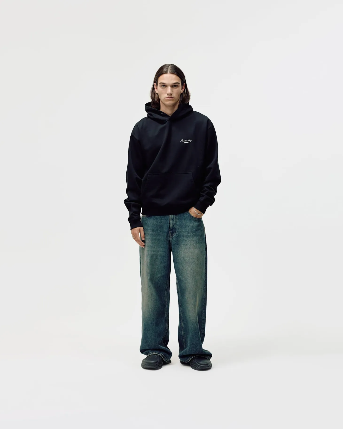 Oversized Hoodie, Men - Paradise Valley - Black