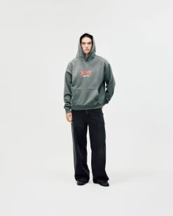 Oversized Hoodie, Men - World Tour - Washed Black