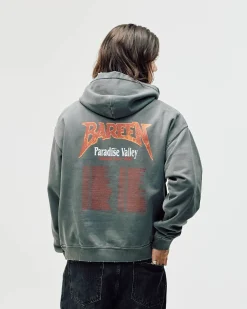 Oversized Hoodie, Men - World Tour - Washed Black