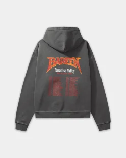Oversized Hoodie, Men - World Tour - Washed Black