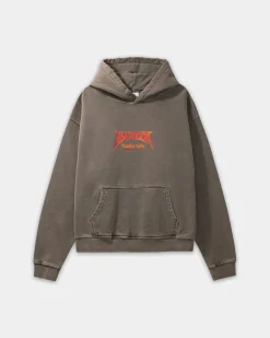 Oversized Hoodie, Men - World Tour - Washed Brown