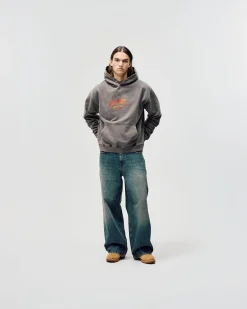 Oversized Hoodie, Men - World Tour - Washed Brown