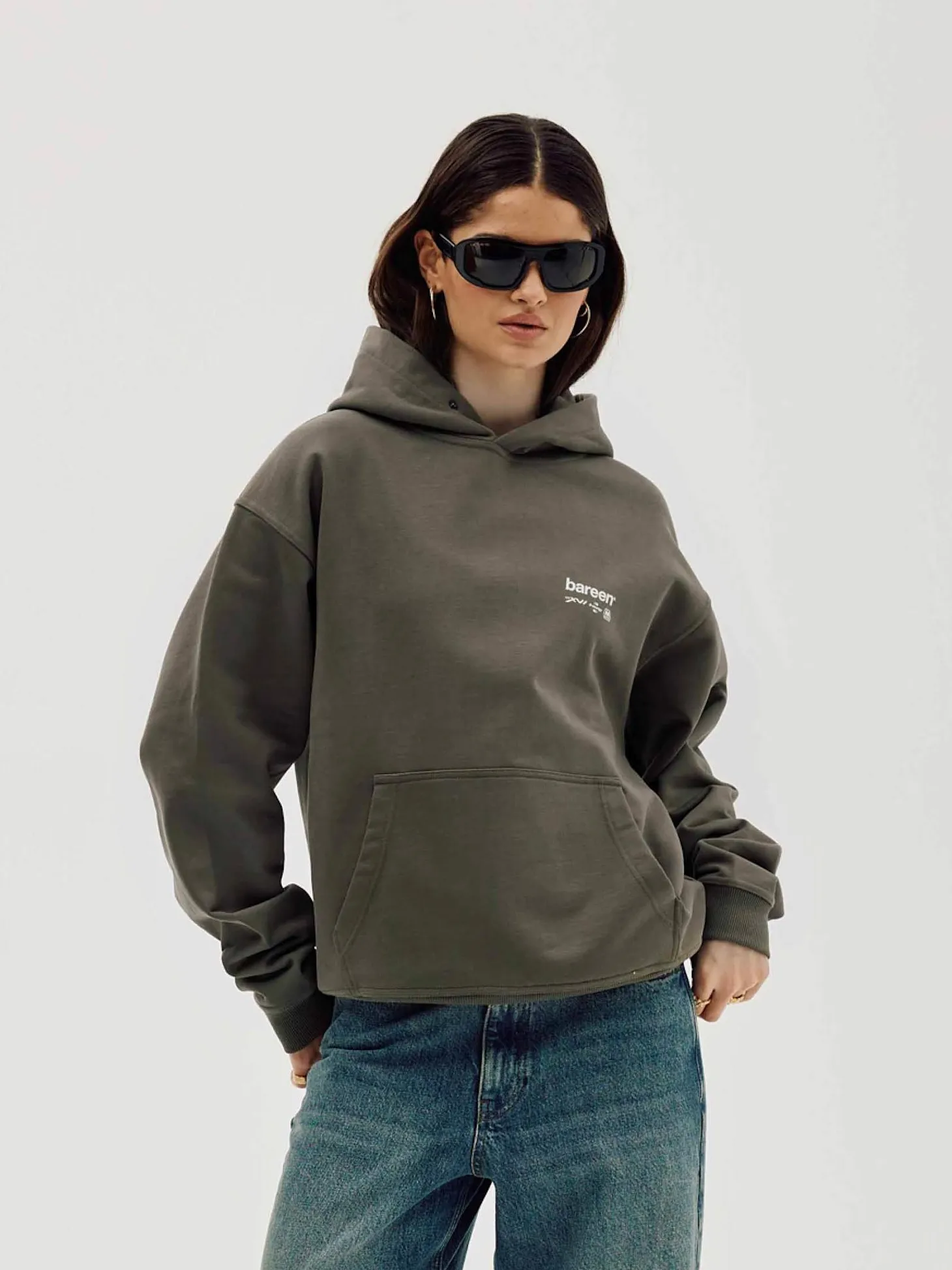Oversized Hoodie, Women - MMXVI - Stone Grey