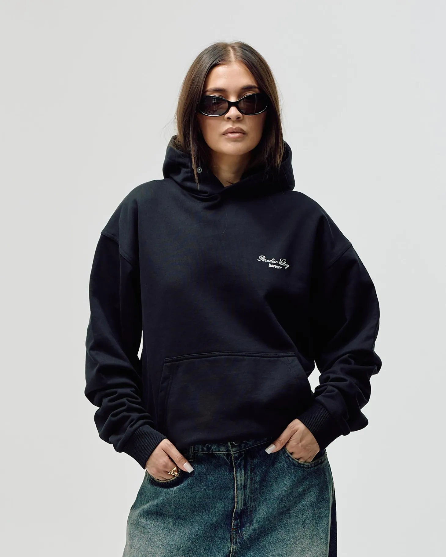 Oversized Hoodie, Women - Paradise Valley - Black