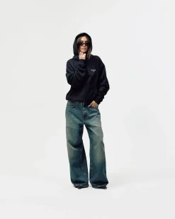 Oversized Hoodie, Women - Paradise Valley - Black