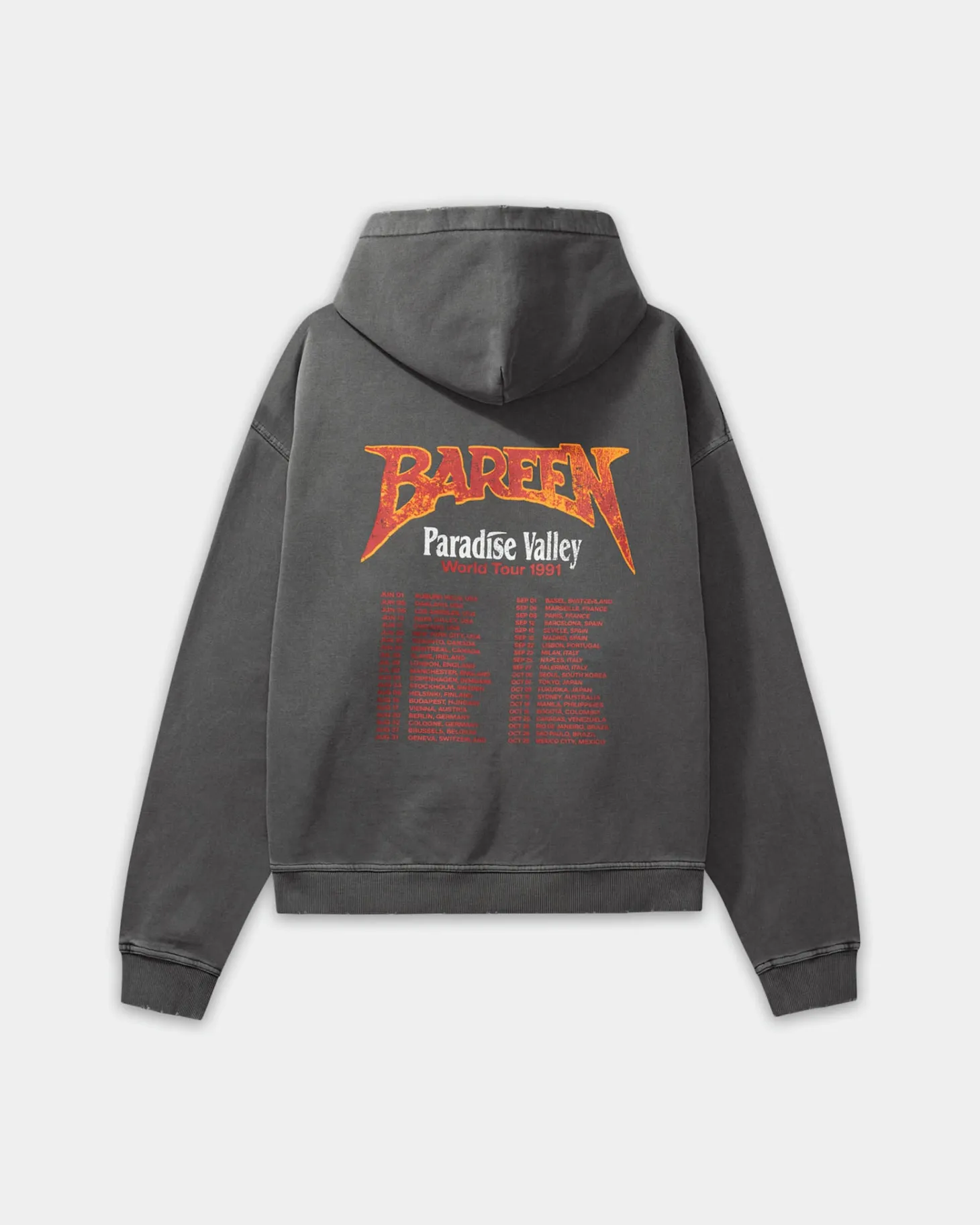 Oversized Hoodie, Women - World Tour - Washed Black