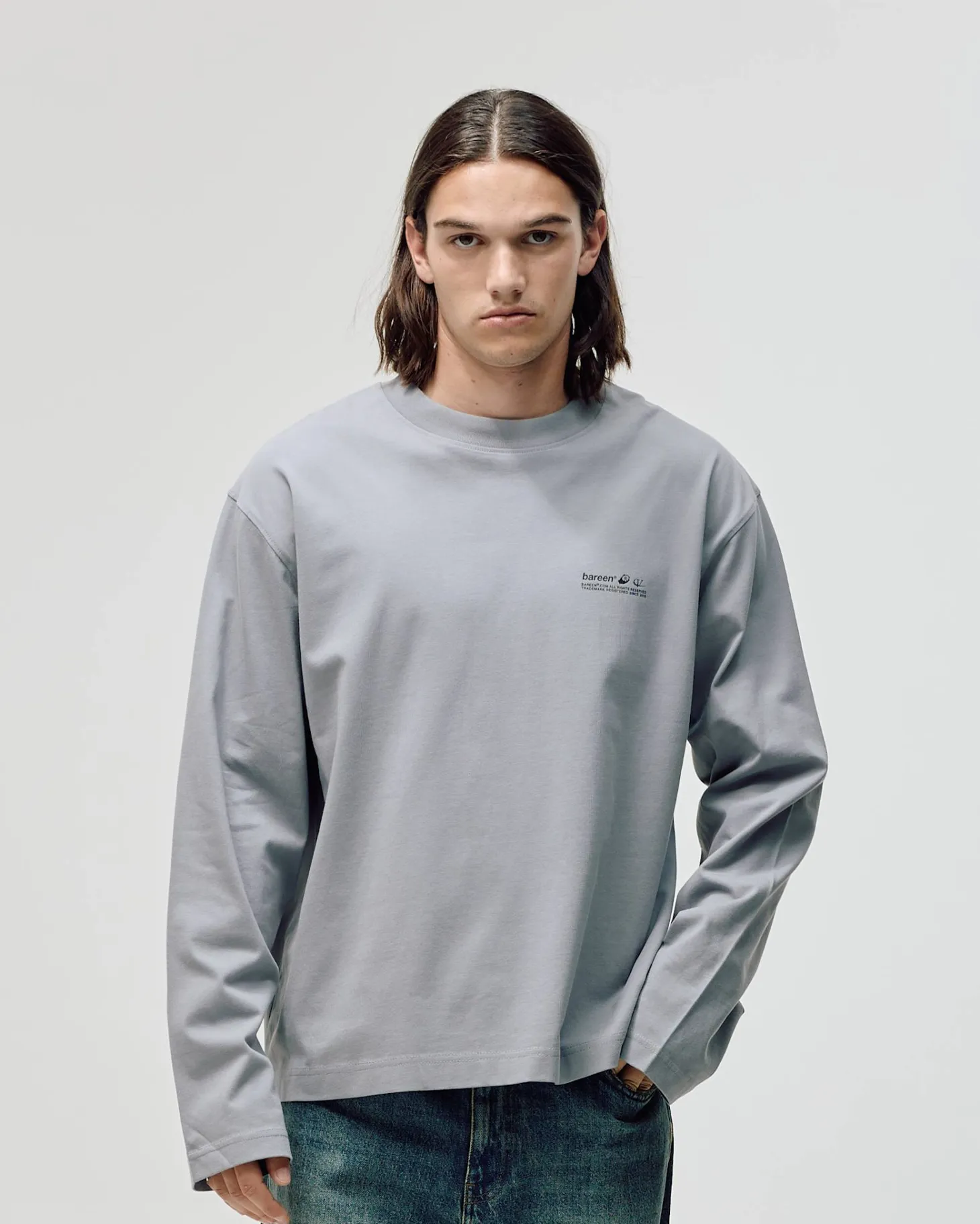 Oversized Long Sleeve, Men - Garment Services - Steel Grey