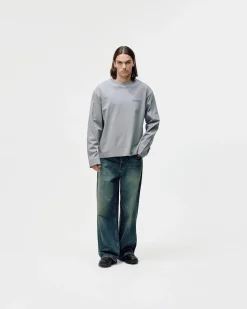 Oversized Long Sleeve, Men - Garment Services - Steel Grey