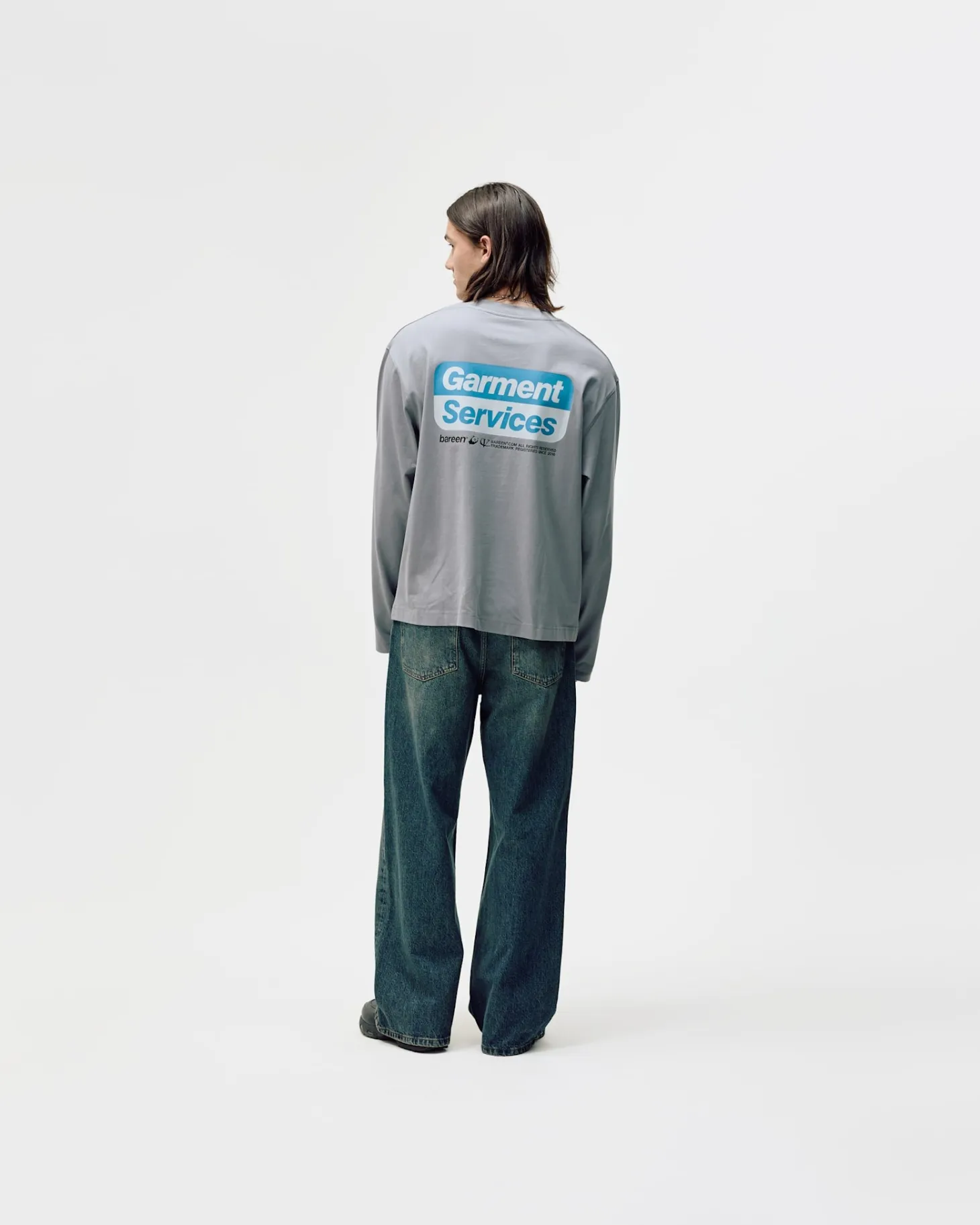 Oversized Long Sleeve, Men - Garment Services - Steel Grey