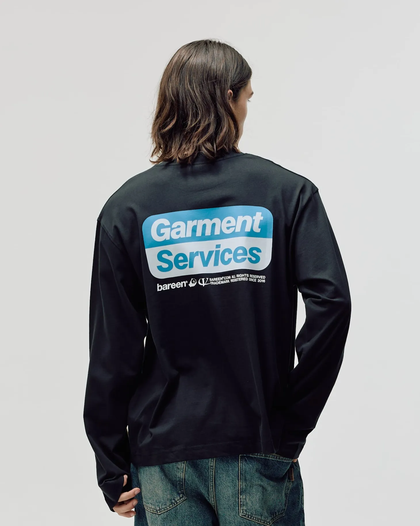 Oversized Long Sleeve, Men - Garment Services - Black