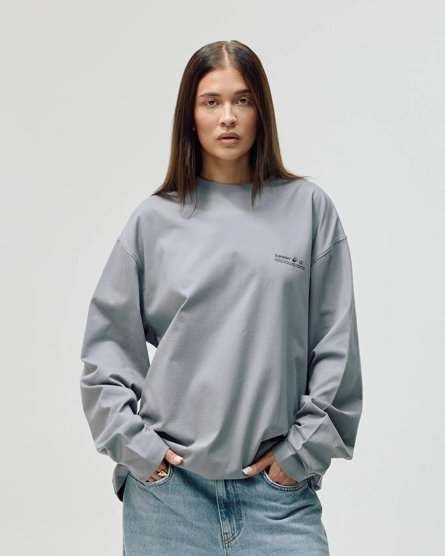 Oversized Long Sleeve, Women - Garment Services - Steel Grey