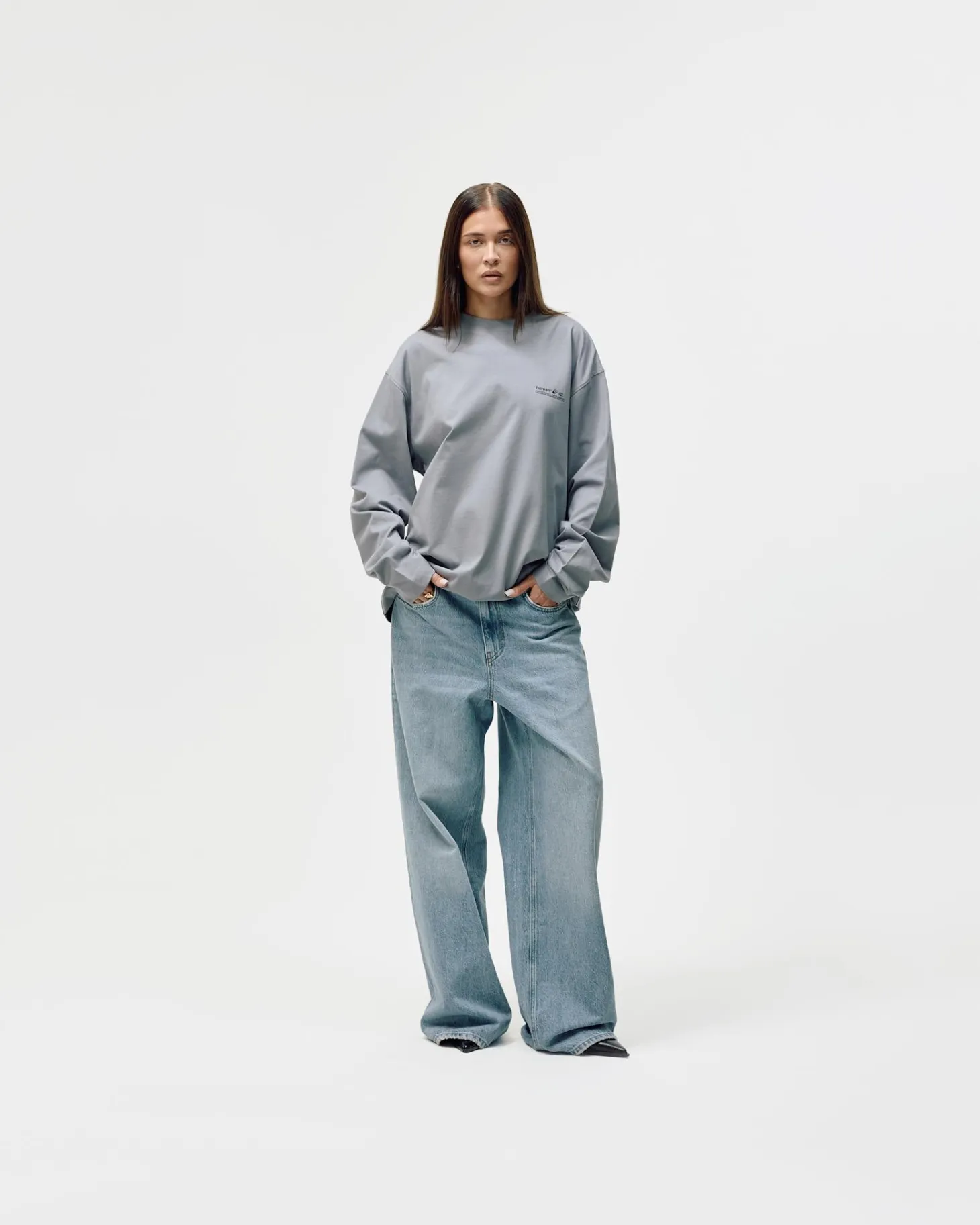 Oversized Long Sleeve, Women - Garment Services - Steel Grey