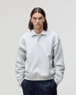 Oversized Polo Crewneck, Men - Cloudy Grey