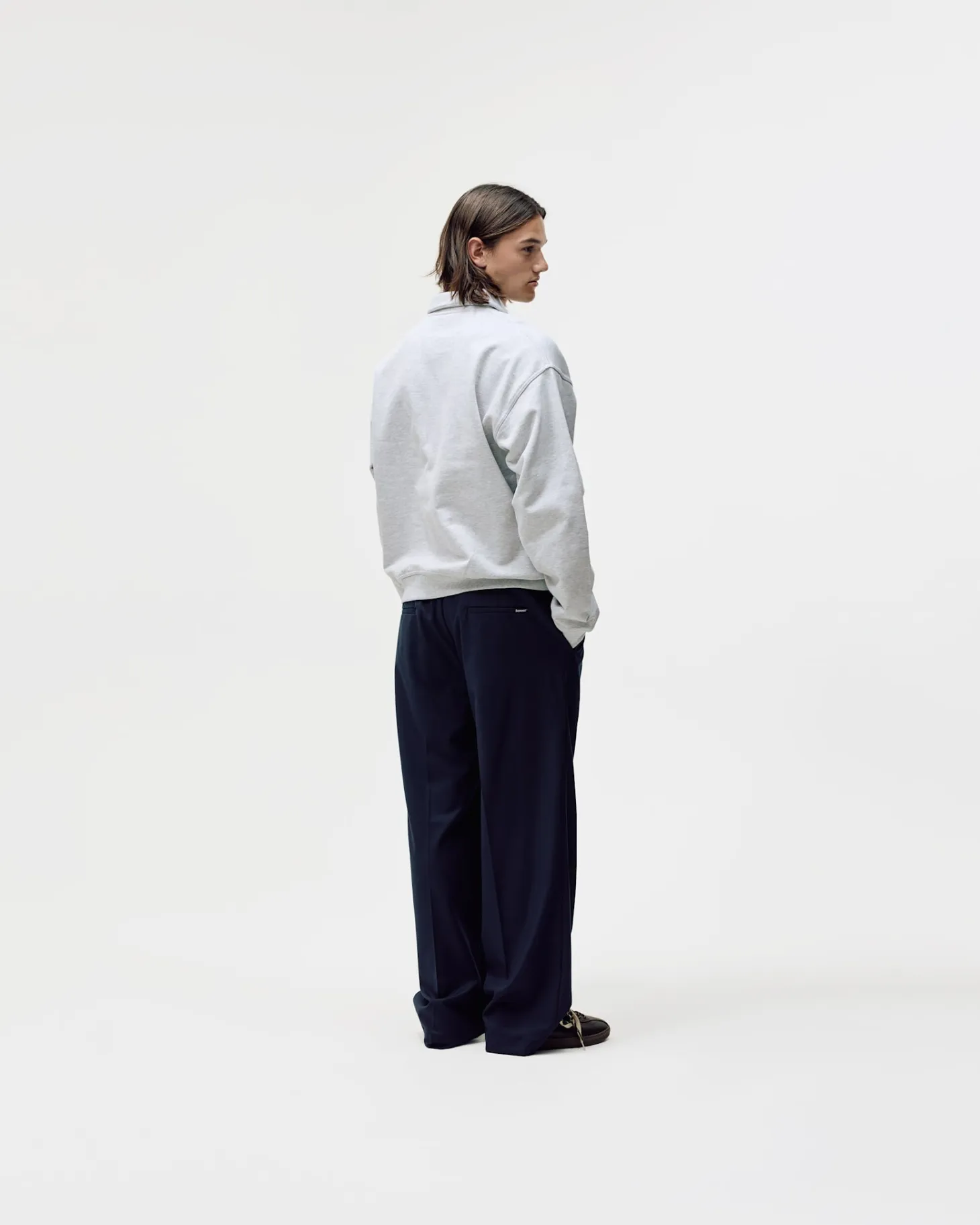 Oversized Polo Crewneck, Men - Cloudy Grey