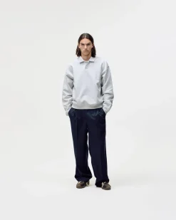 Oversized Polo Crewneck, Men - Cloudy Grey