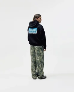 Oversized Zip Hoodie, Men - Garment Services - Black