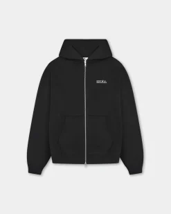 Oversized Zip Hoodie, Men - Garment Services - Black