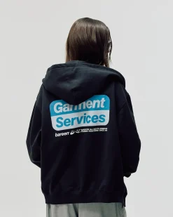 Oversized Zip Hoodie, Women - Garment Services - Black