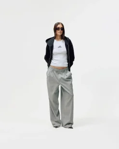 Oversized Zip Hoodie, Women - Garment Services - Black