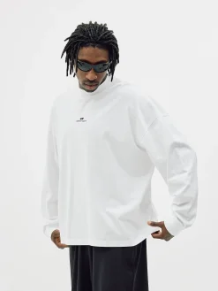 Oversize Mock Neck, Men - White