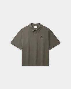 Oversize Polo, Men - Stone Grey