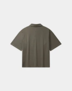 Oversize Polo, Men - Stone Grey