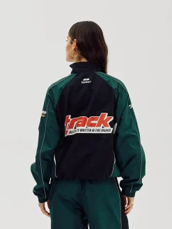 Oversize Track Jacket, Women - Deep Teal