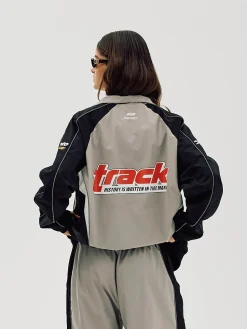 Oversize Track Jacket, Women - Ghost Grey